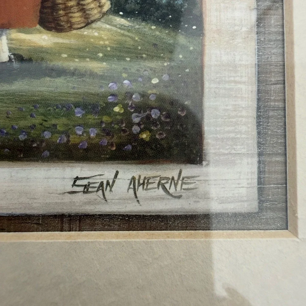Sean Ahearne Children in Bonnets Bubbles Kite  Set of 2 Pictures‎ Framed Gallery